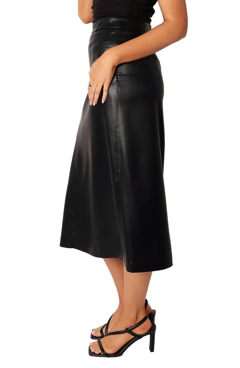 Petal & Pup Miller Faux Leather Midi Skirt, Alternate, color,