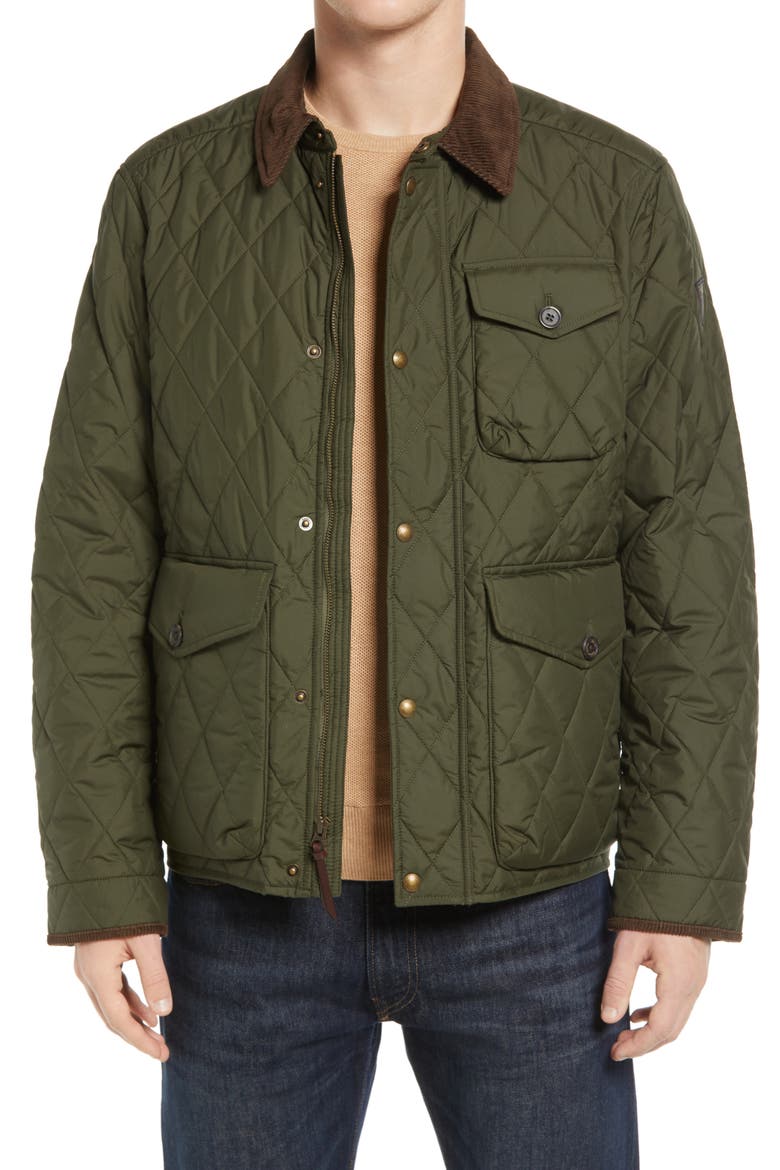The Beaton Quilted Water-Repellent Shirt Jacket, Main, color, COMPANY OLIVE