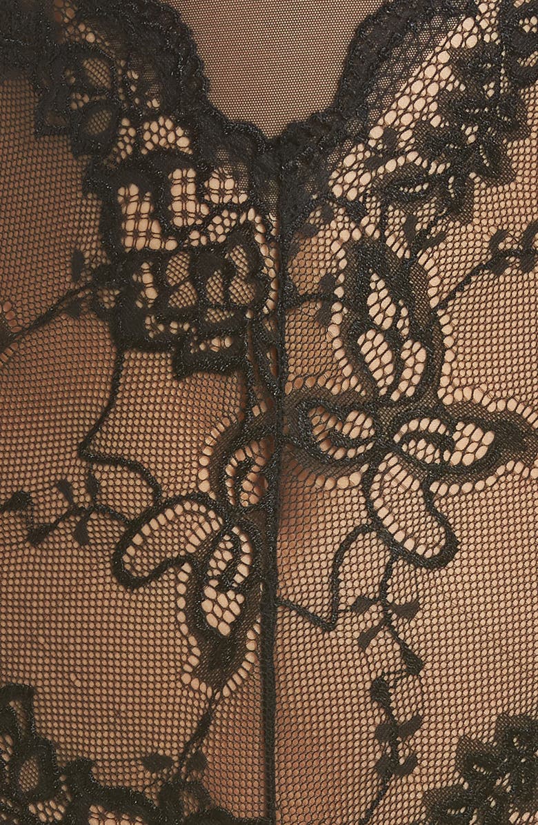 Oh La La Cheri Valentine Lace Teddy, Alternate, color, Black