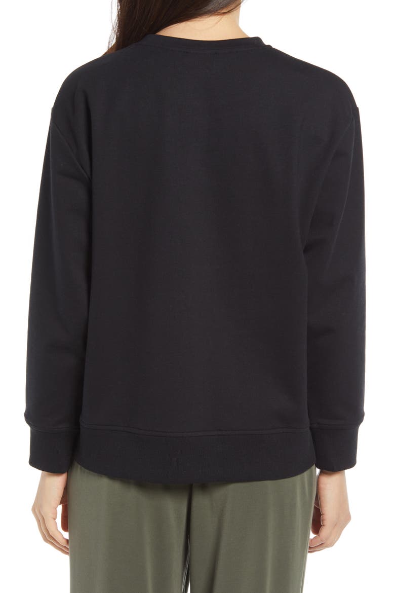 Women's Side Zip Sweatshirt, Alternate, color, BLACK