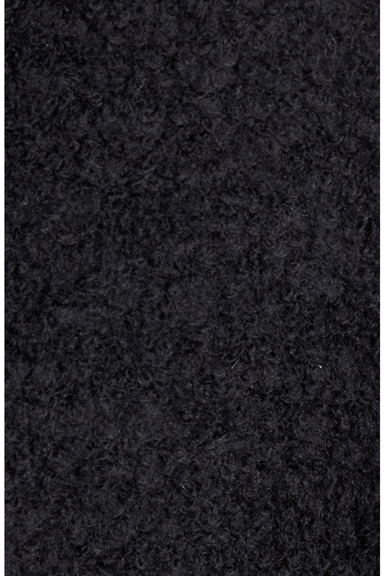 Notch Collar Bouclé Coat, Alternate, color, BLACK