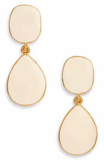 Enamel Teardrop Drop Earrings