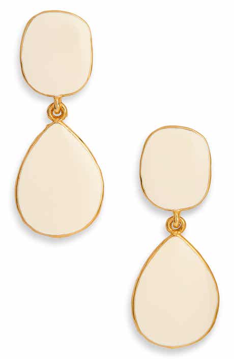 Enamel Teardrop Drop Earrings