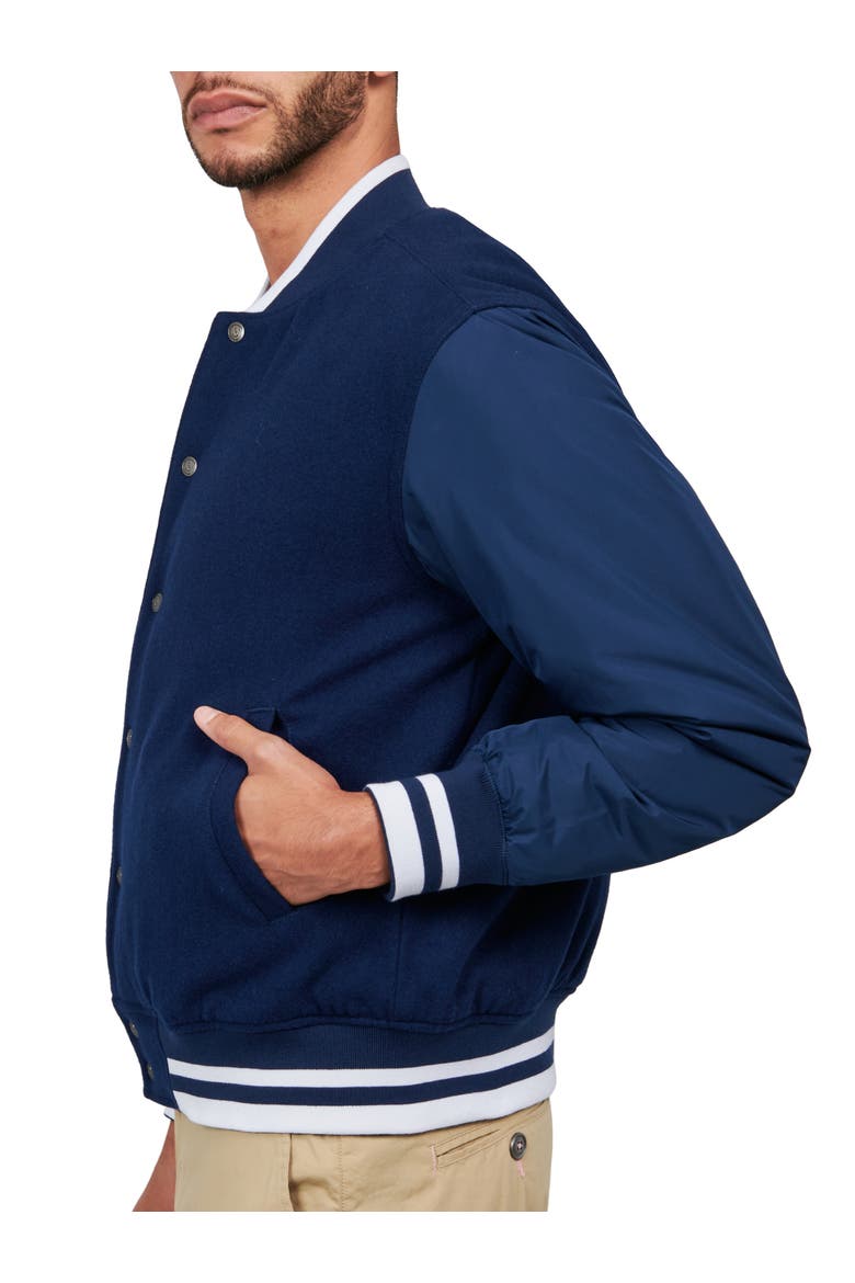 Solid Varsity Jacket, Alternate, color, NAVY