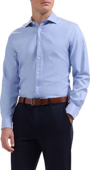 Bugatchi Axel Check Jacquard Cotton Button-Up Shirt