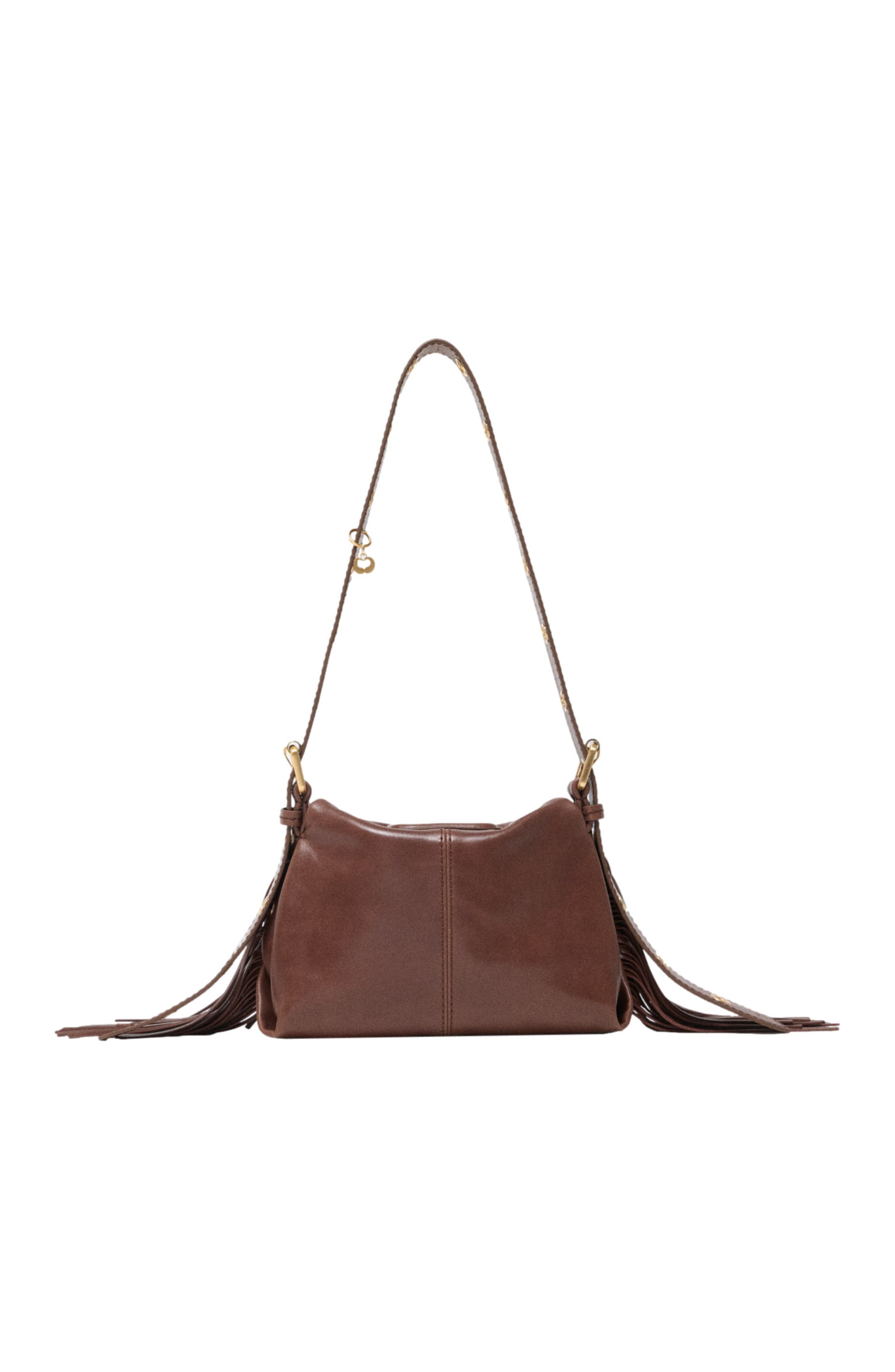 maje Miss M mini bag in vintage leather, Alternate, color, Brown