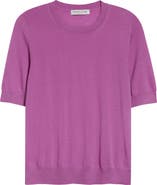 Johnstons of Elgin Honor Short Sleeve Cashmere Crewneck Sweater