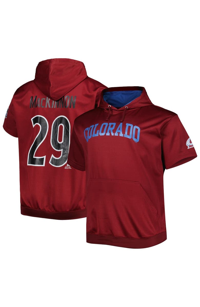 FANATICS Men's Fanatics Branded Nathan MacKinnon Burgundy Colorado Avalanche Big & Tall Name & Number Pullover Hoodie, Main, color, Burgundy