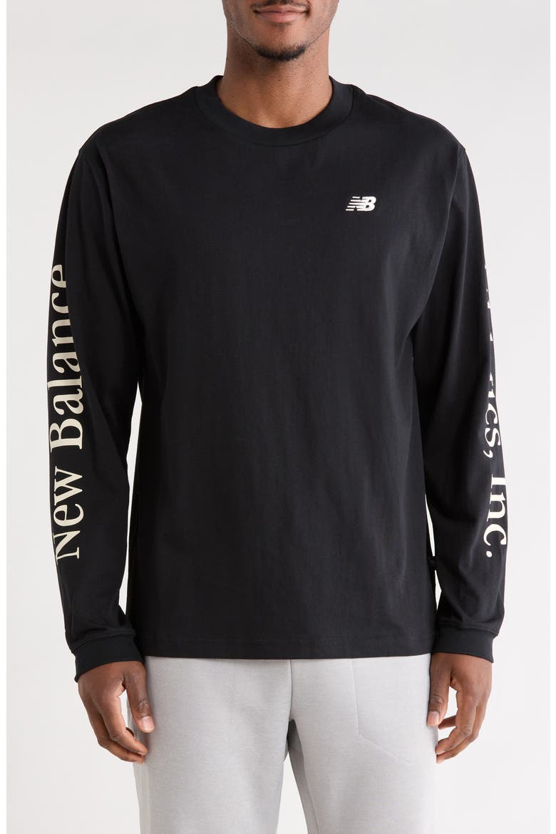 Athletics Long Sleeve Graphic T-Shirt, Main, color, BLACK