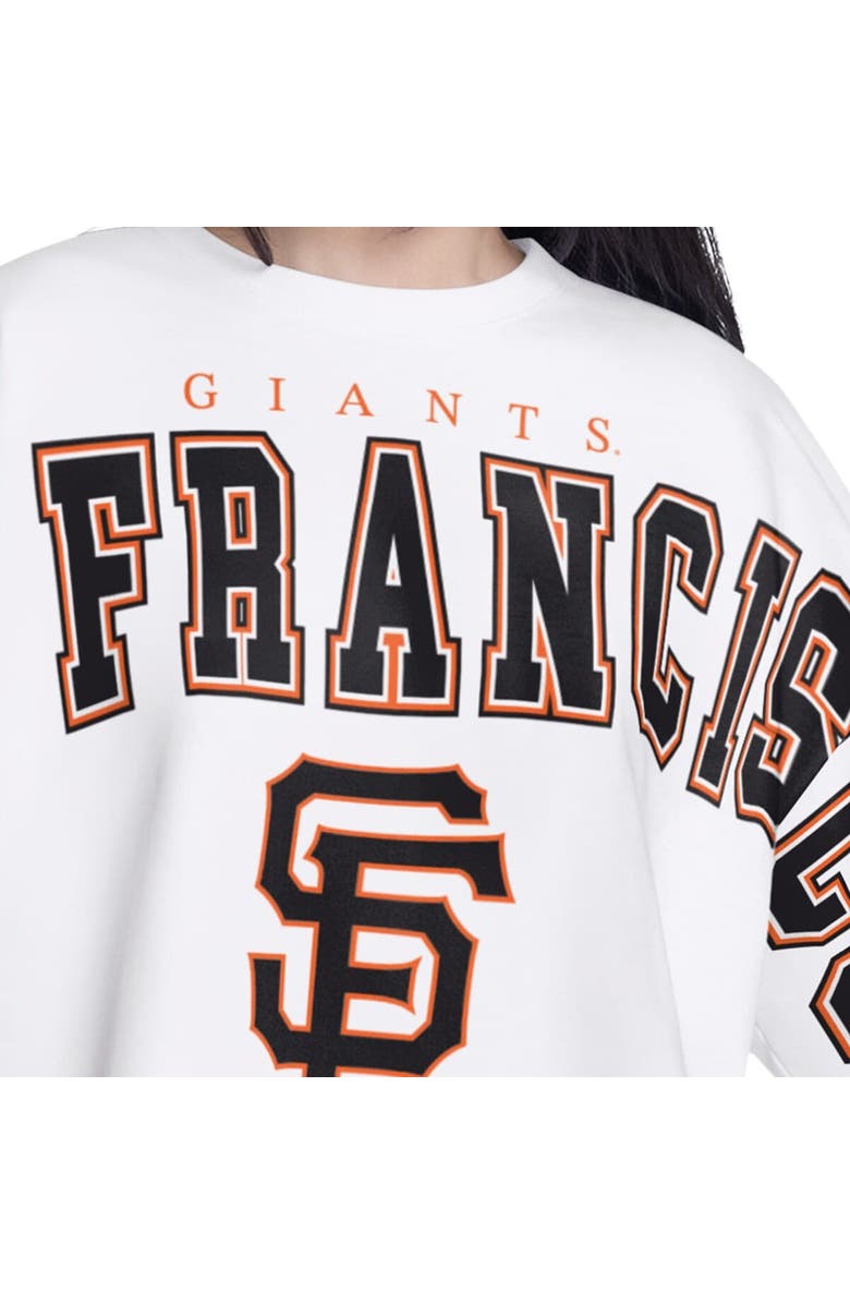 G-III 4HER BY CARL BANKS Women's G-III 4Her by Carl Banks White San Francisco Giants Bleachers Cropped Pullover Sweatshirt, Alternate, color, White