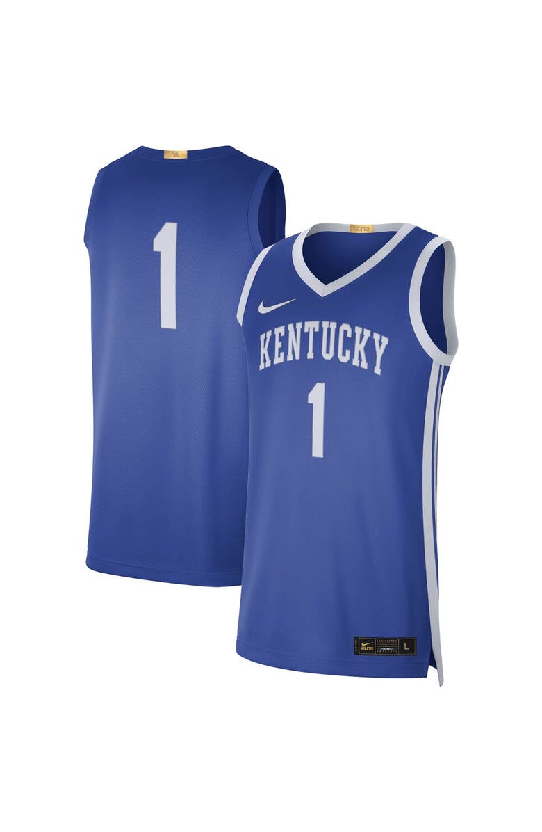 Nike Men's Nike #1 Royal Kentucky Wildcats Limited Basketball Jersey, Main, color, 