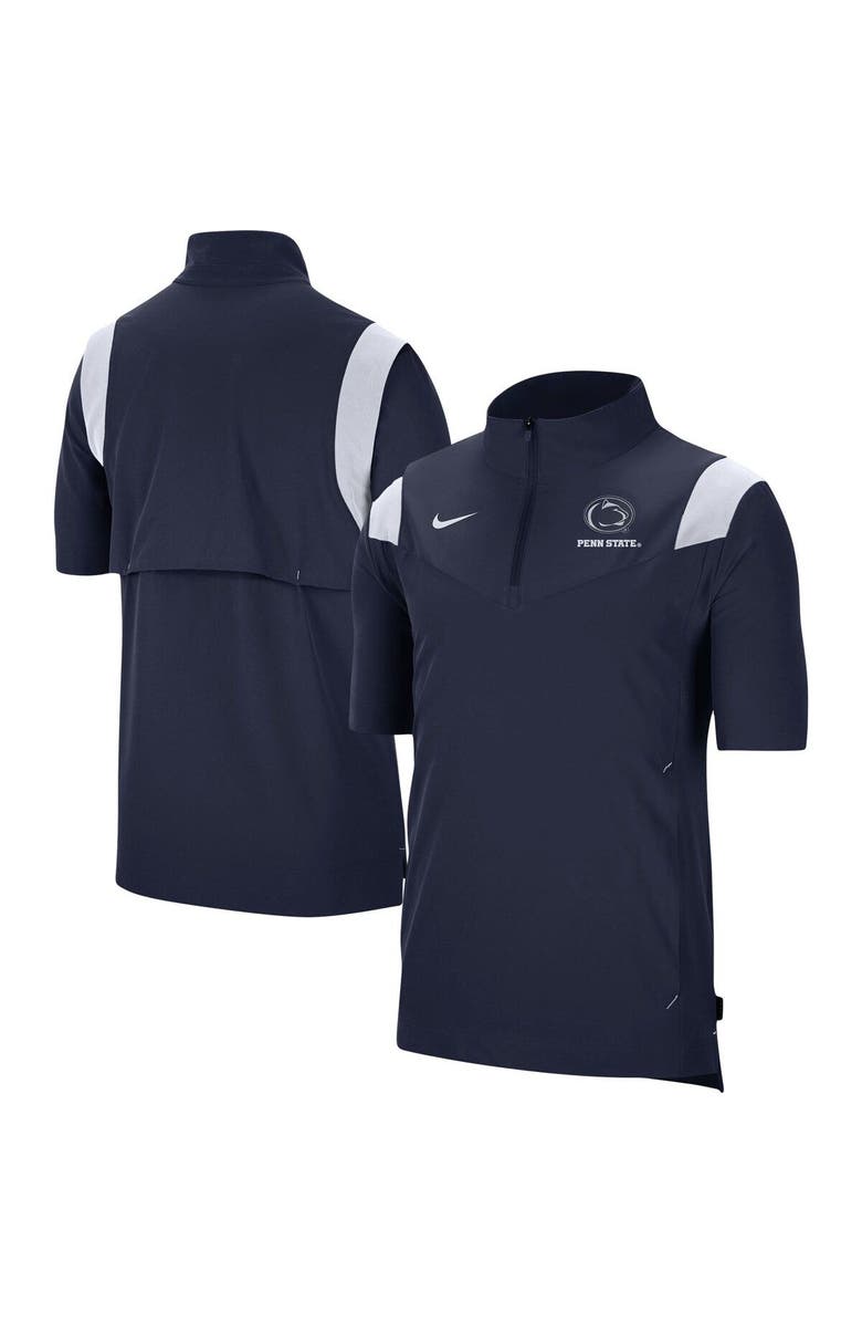 Nike Men's Nike Navy Penn State Nittany Lions Coach Short Sleeve Quarter-Zip Jacket, Main, color, Navy