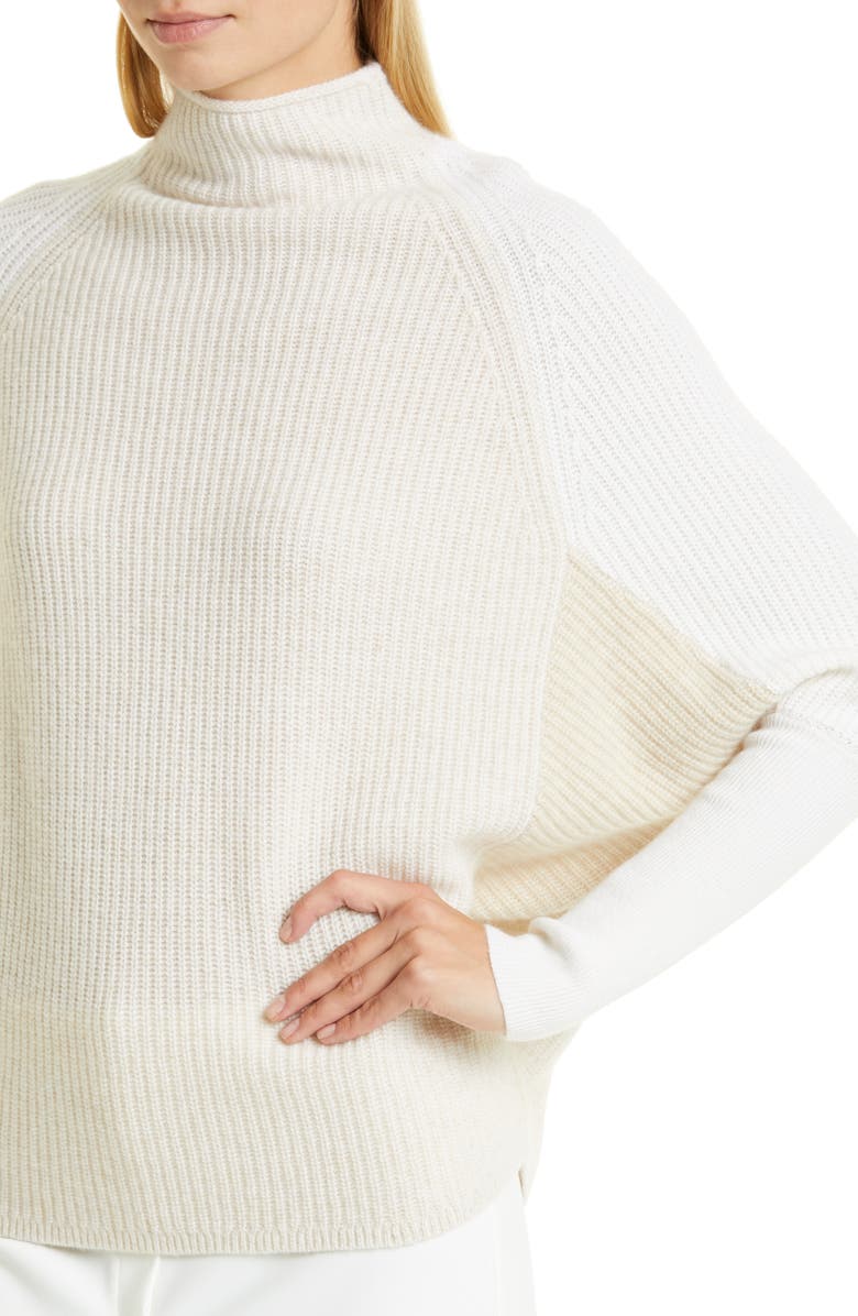 Club Monaco Emma Colorblock Mock Neck Cashmere Sweater, Alternate, color,