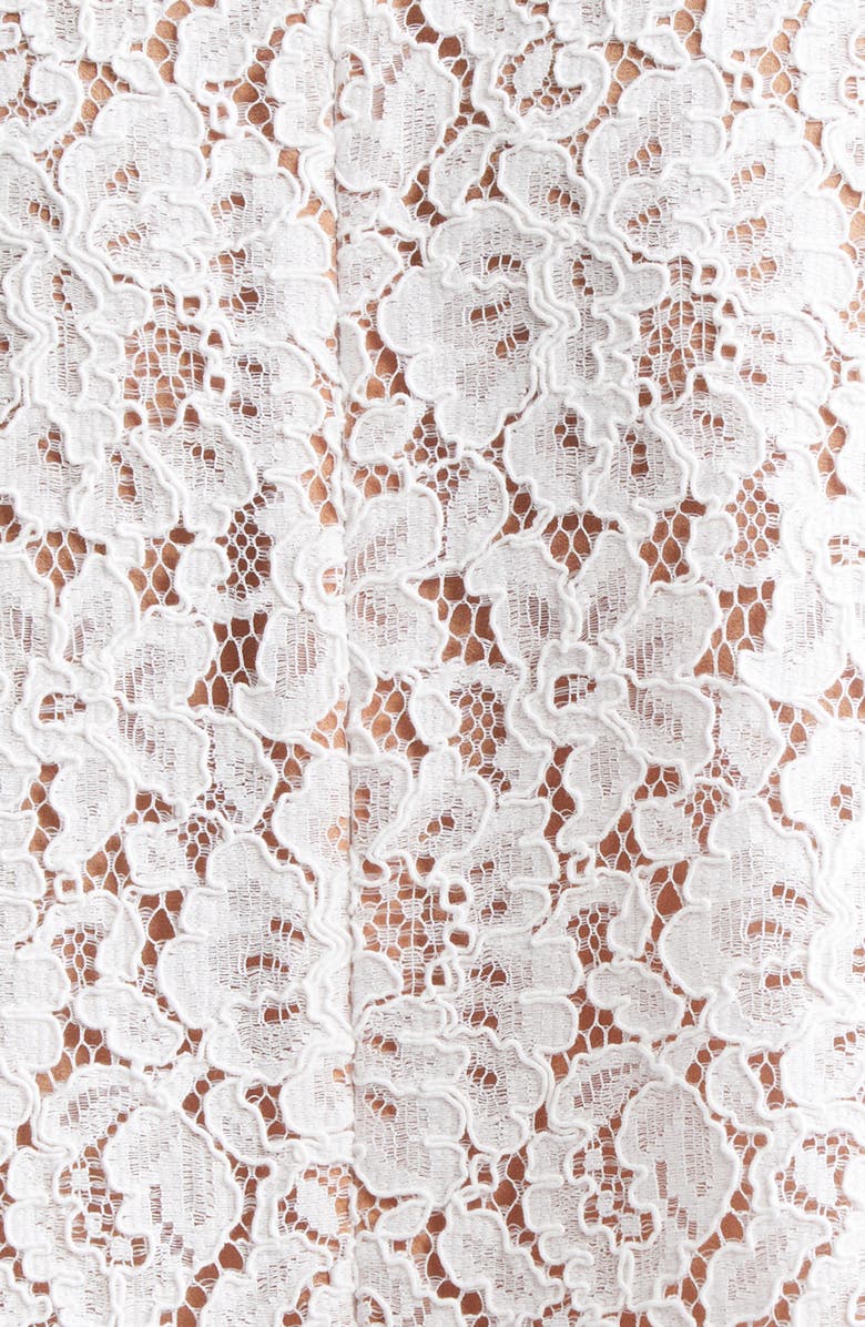 Michael Kors Collection Oversize Floral Lace Top, Alternate, color, Optic White