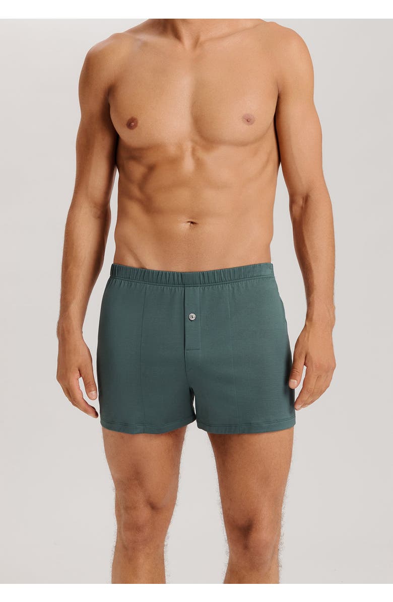 Hanro Cotton Sporty Button Fly Cotton Boxer, Alternate, color, Herbal Tea