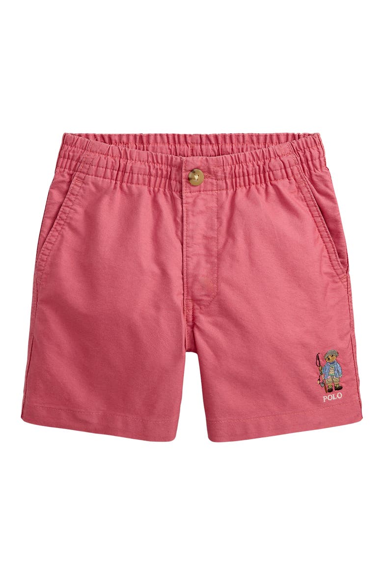 Kids' Classic Polo Bear Cotton Oxford Shorts, Main, color, ADIRONDACK BERRY