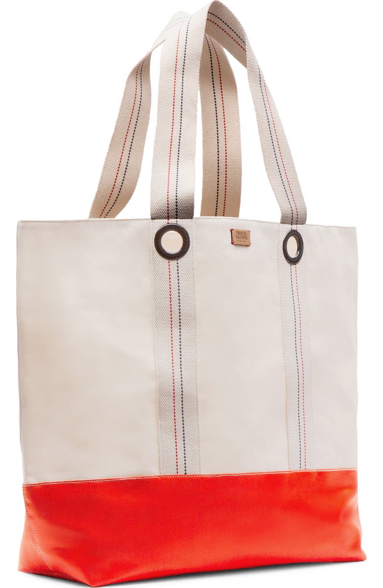 Frances Valentine Summer XL Canvas Tote, Alternate, color, Natural/ Orange
