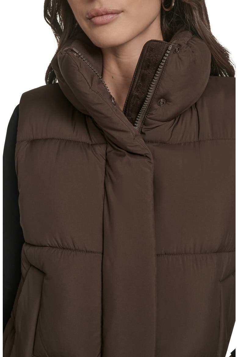 Quilted Puffer Vest, Alternate, color, COFFEE BEAN