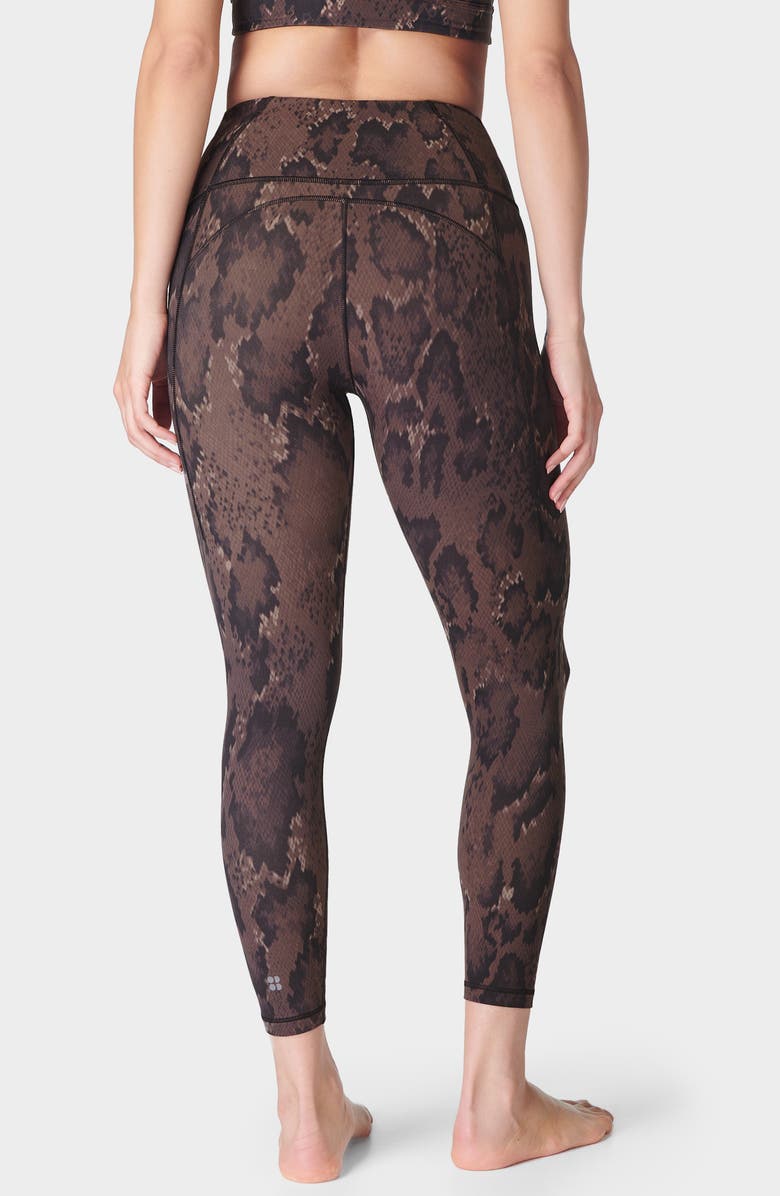 Sweaty Betty Supersoft Yoga 7/8 Leggings, Alternate, color, Brown Python Print