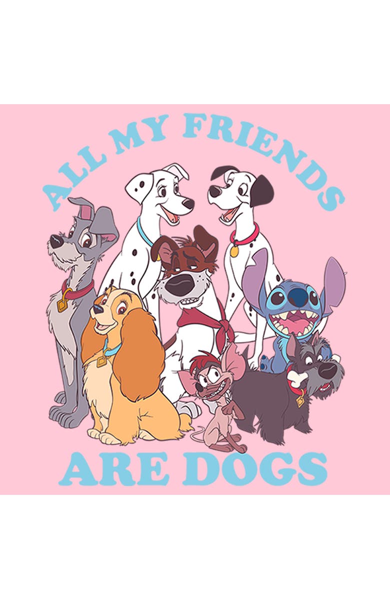 Disney Girl's Disney All My Friends Are Dogs Graphic T-Shirt, Alternate, color, Light Pink