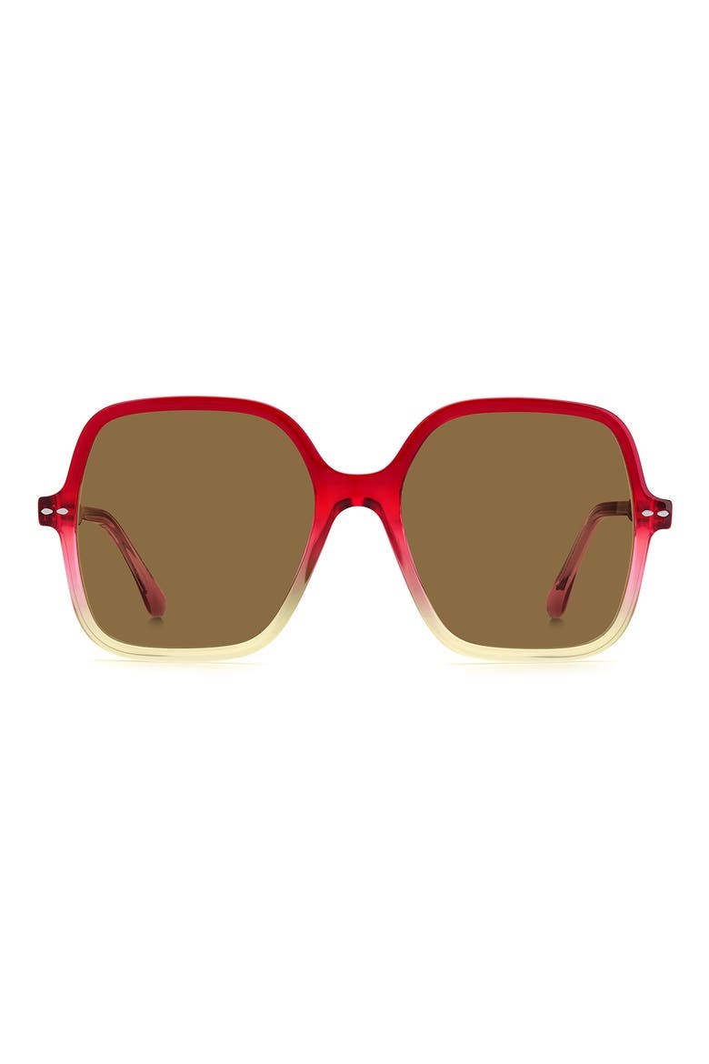 56mm Oversize Square Sunglasses, Main, color, RED YELLOW