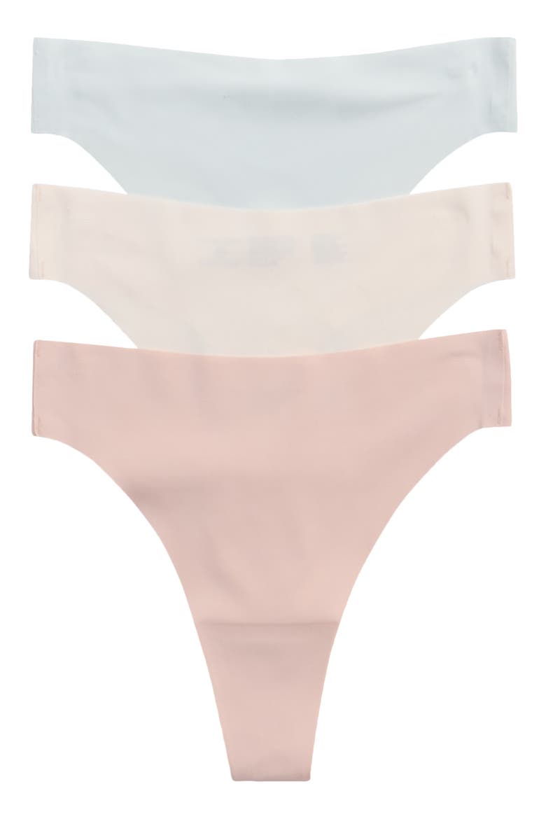 Cool Luxe 3-Pack Thongs, Main, color, BEIGE MULTI
