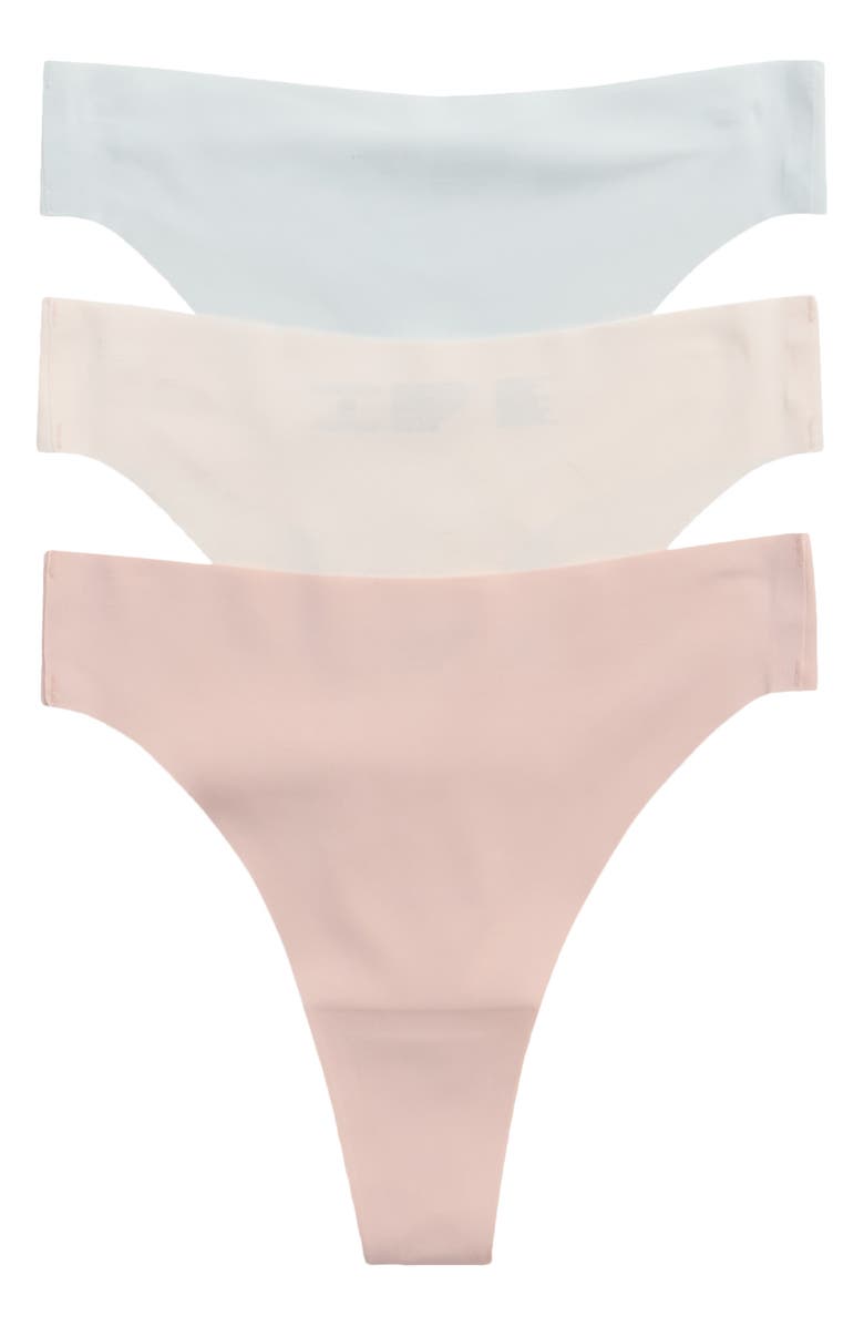 Honeydew Cool Luxe 3-Pack Thongs, Main, color, Beige Multi
