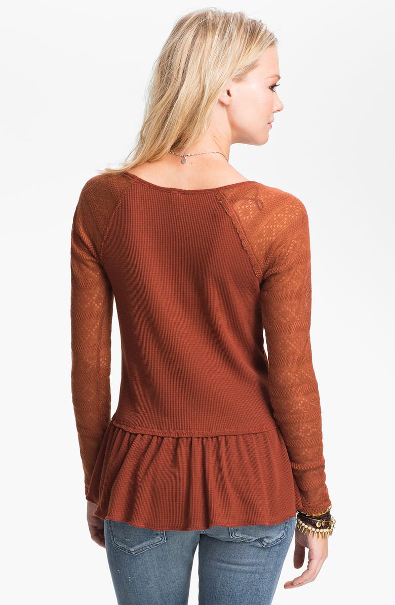 Free People Thermal Peplum Top, Alternate, color, 