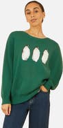 Yumi Festive Penguin Knitted Jumper
