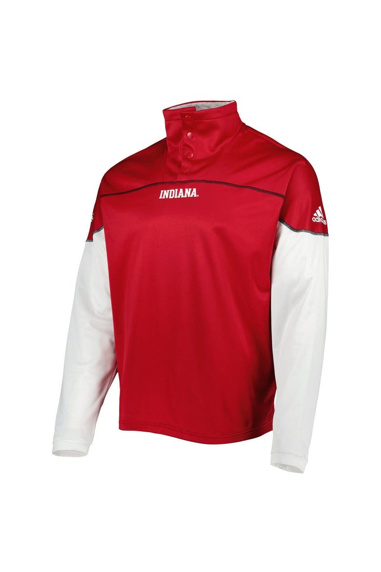 Men's adidas Crimson Indiana Hoosiers AEROREADY Knit Quarter-Snap Jacket, Alternate, color, Crimson