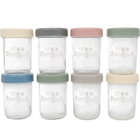 Glass Baby Food Storage Jars w/ Lids (8 oz, 8-Pack)