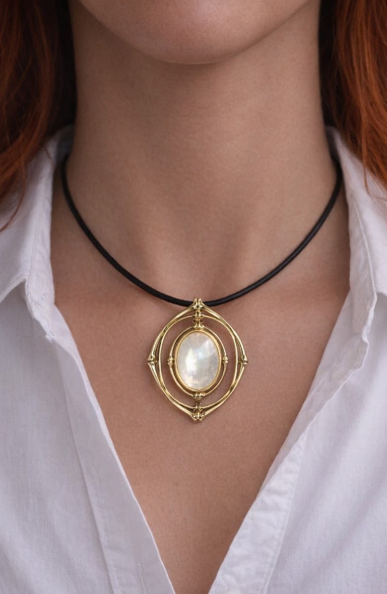 ARGENTO VIVO Bamboo Pendant Necklace, Alternate, color, Gold