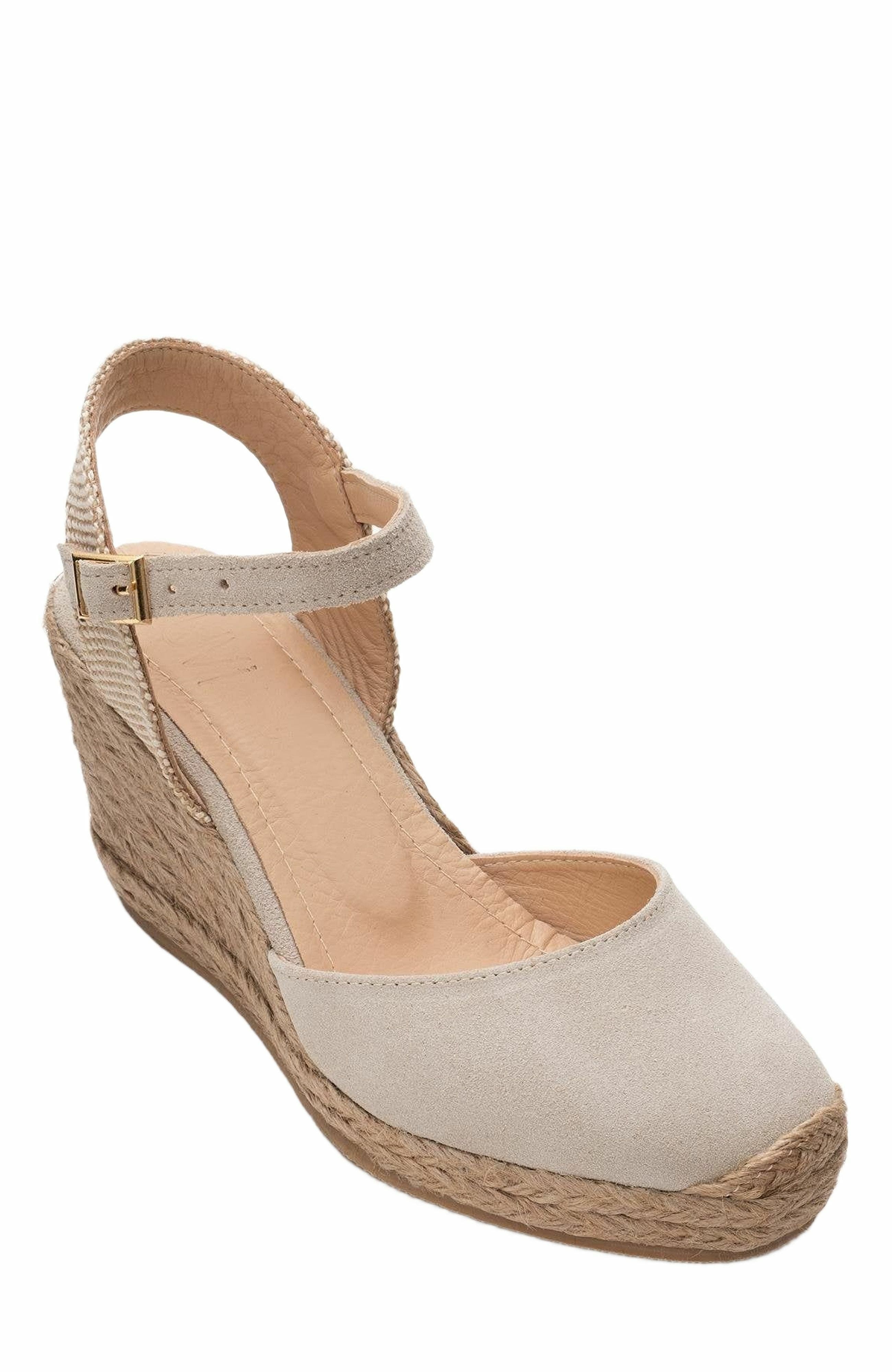 Sinta Suede Leather Platform Espadrille, Alternate, color, Beige Suede Leather