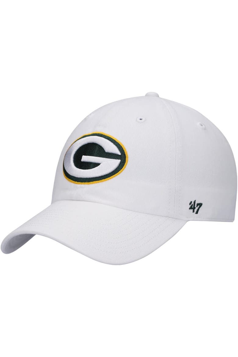 Men's '47 White Green Bay Packers Clean Up Adjustable Hat, Main, color, White