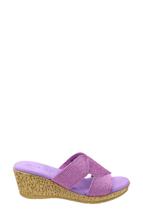 David Tate Vibe Wedge Slide Sandal In Purple