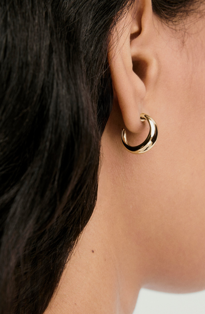 MEJURI Dome Hoop Earrings, Alternate, color, 18K Gold Vermeil