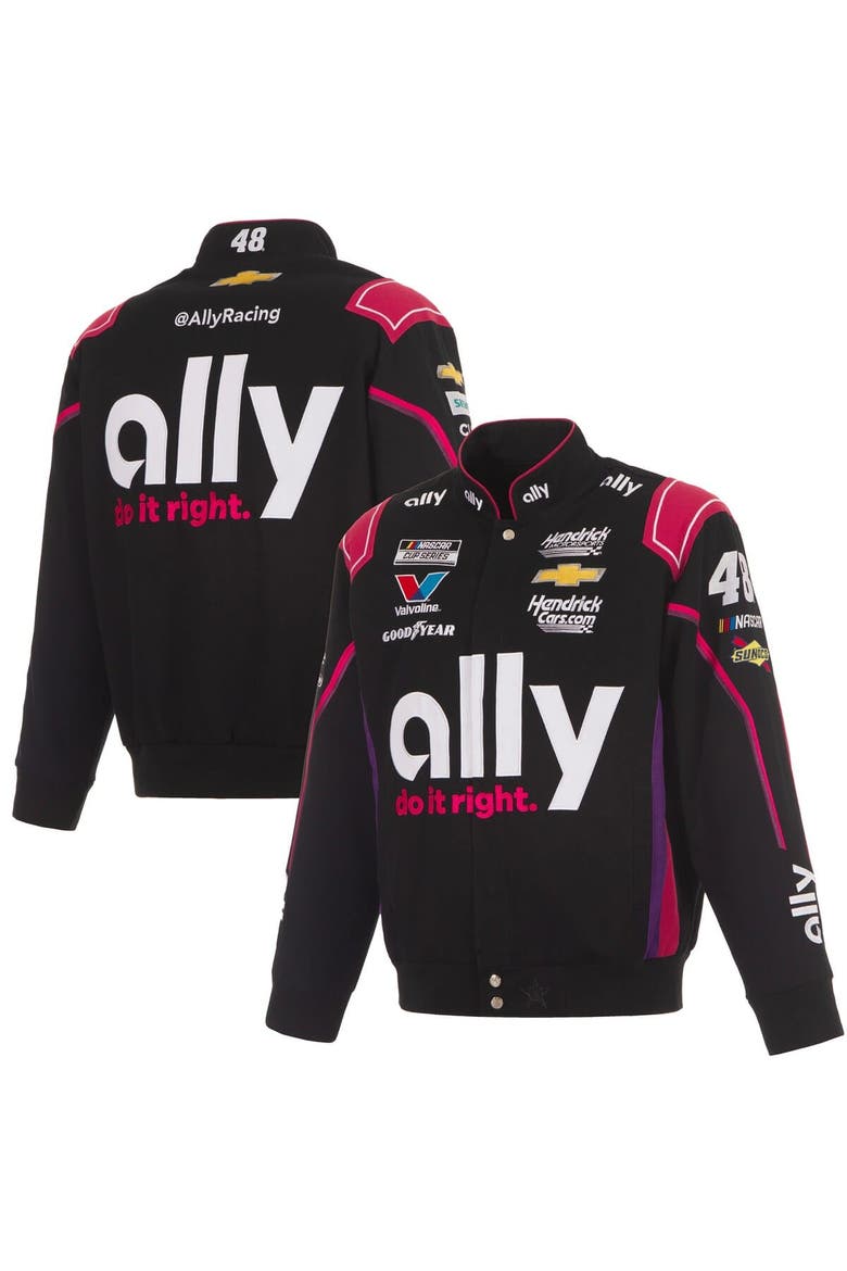 Men's JH Design  Black Alex Bowman Ally Full-Snap Twill Uniform Jacket, Main, color, Black