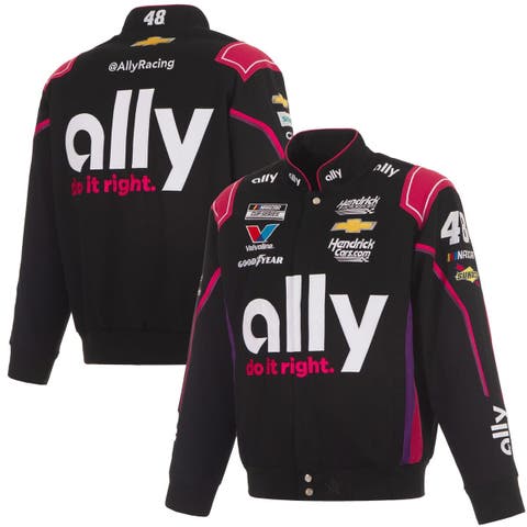 Men
s JH Design  Black Alex Bowman Ally Full-Snap Twill Uniform Jacket