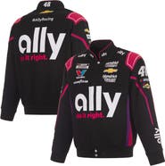 JH DESIGN Men's JH Design Black Alex Bowman Ally Full-Snap Twill Uniform Jacket