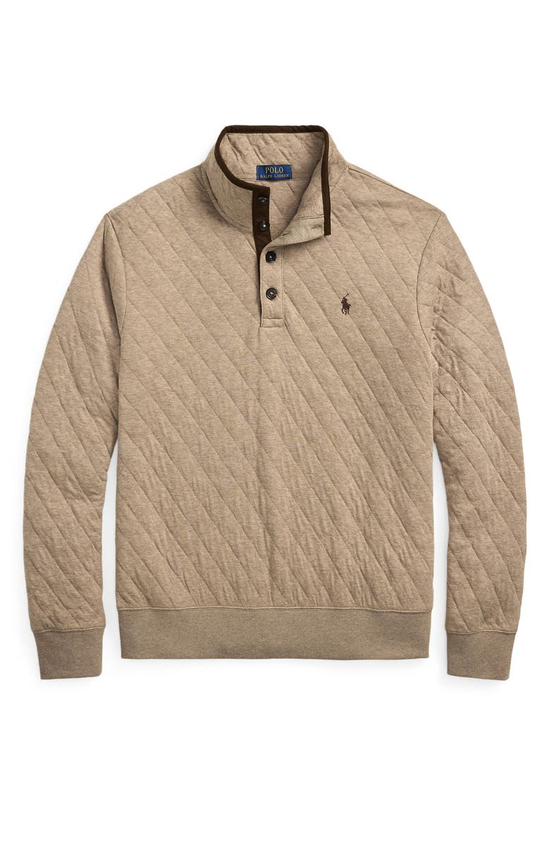 Polo Ralph Lauren Quilted Double Knit Half Button Pullover, Alternate, color, 