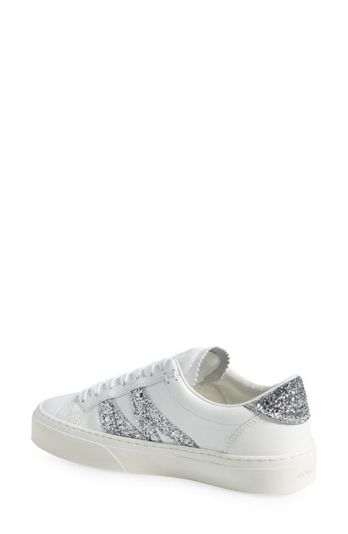 Moncler Monaco Bicolor Low-top Sneakers In White/silver