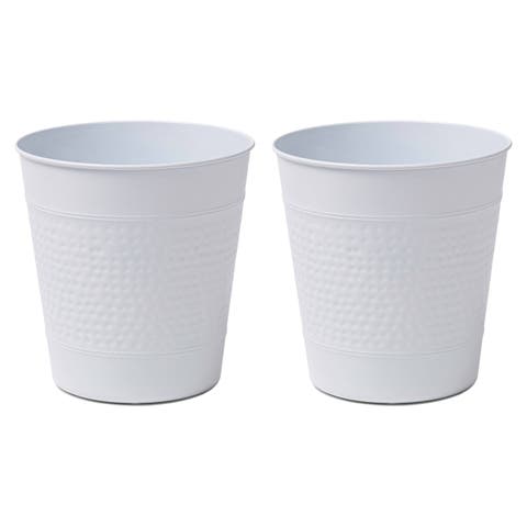 Riley Modern Classic Hammered Steel Accent 2 Gal Waste Bin (Set of 2)
