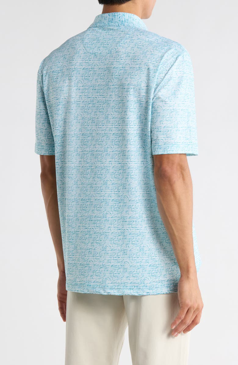 Greg Norman Print Knit Golf Polo, Alternate, color, Porcelain