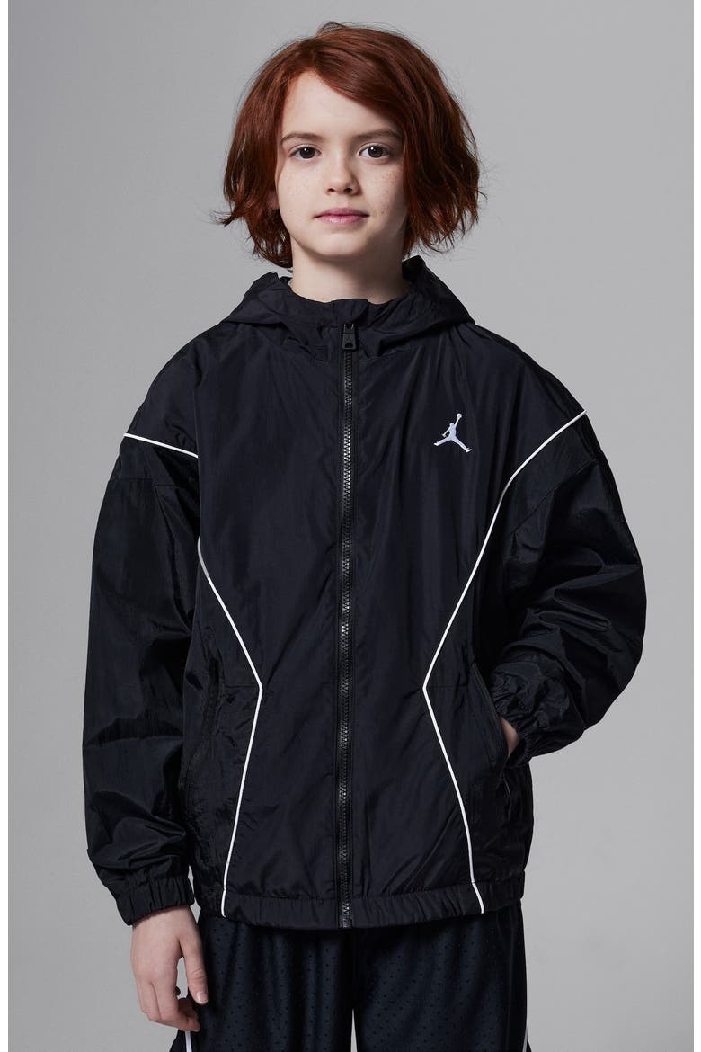 Kids' Essentials Draft Hooded Jacket, Alternate, color, BLACK