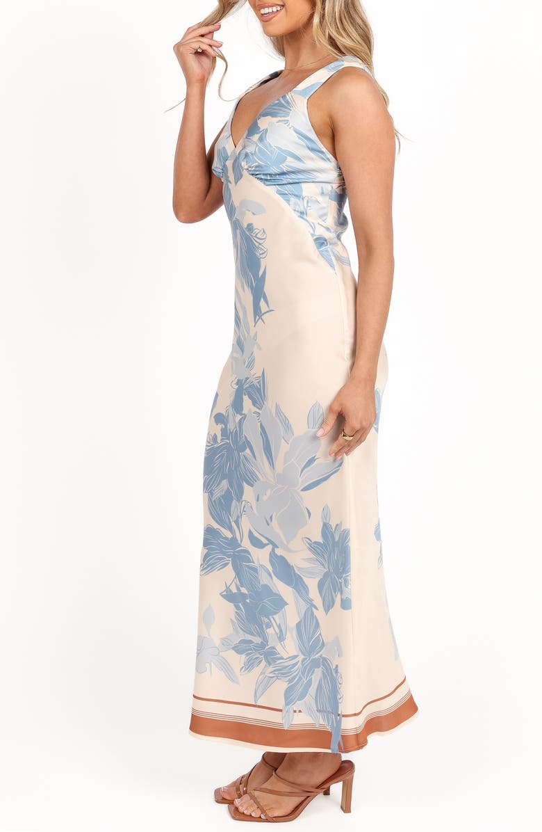 Petal & Pup Lizza Satin Maxi Dress, Alternate, color, Pale Blue Print