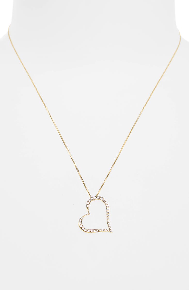 Roberto Coin Slanted Diamond Heart Pendant Necklace, Alternate, color,