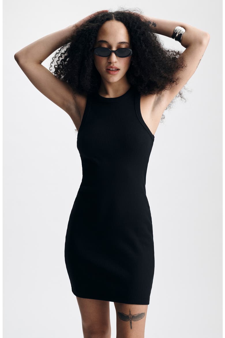 Sleeveless Body-Con Minidress, Alternate, color, BLACK