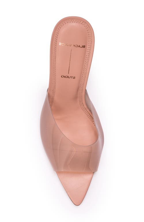 Black Suede Studio Belle Open Toe Pump In Old Rose Pvc