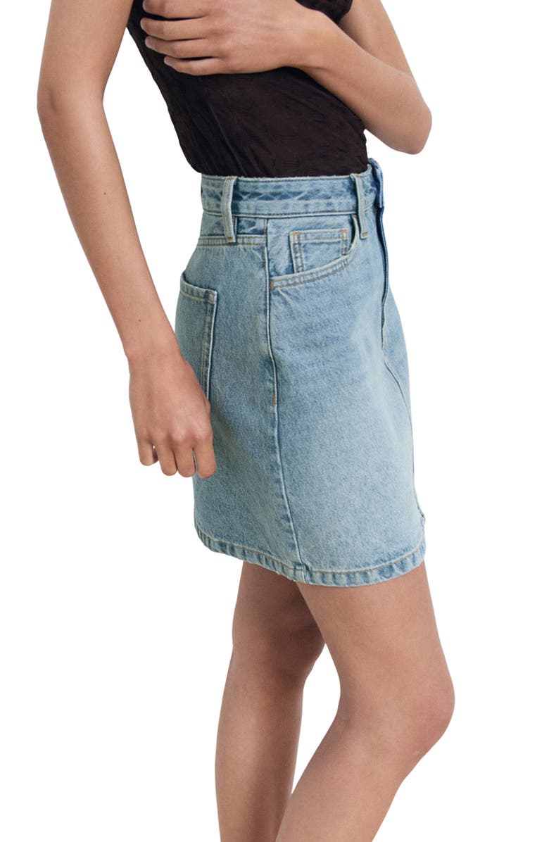 MANGO Denim Miniskirt, Alternate, color, Medium Blue