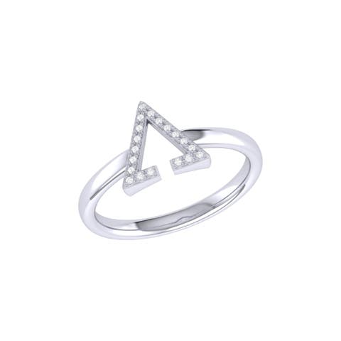 Aim High Open Triangle Sterling Silver Diamond Ring